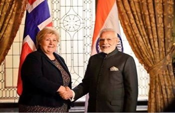 Prime Minister meets Erna Solberg, Prime Minister of Norway in Stockholm during his visit to Sweden.