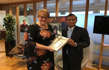 H.E. Mr. Krishan Kumar, Ambassador of India to the Kingdom of Norway, called on H.E. Ms. Trine Skei Grande, Minister of Culture of Norway on January 18, 2019