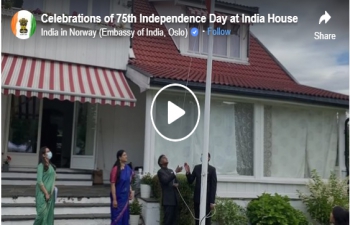 Flag hoisting by Dr. B. Bala Bhaskar, Indian Ambassador to Norway. 