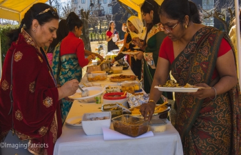 Participants savouring the variety of cuisine from different States in India.