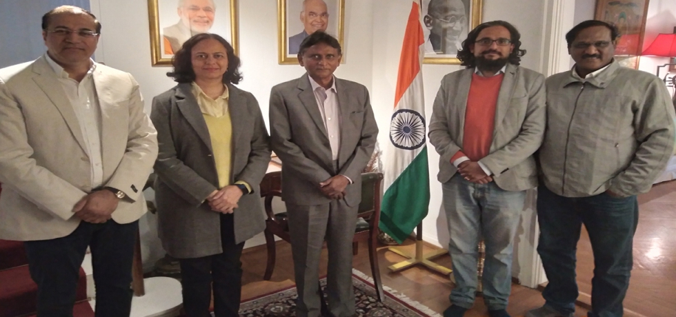 Mrs. Neerja Sekhar, AS (Films), Min. of Information & Broadcasting, GoI met H.E. Dr. B. Bala Bhaskar, Ambassador of India at India House.