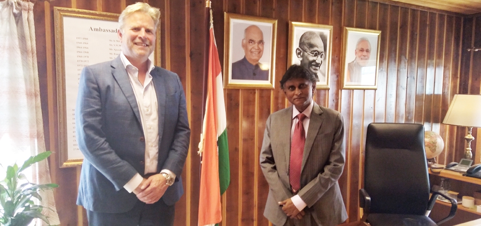 Mr. Leif Gunnar Belsvik, CEO of Nor Tekstil AS called on H.E. Dr. B. Bala Bhaskar, Ambassador of India to Norway at the Embassy on 5 July, 2022