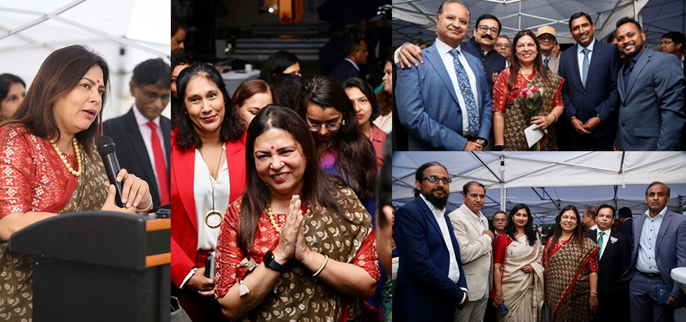 Smt. Meenakashi Lekhi, Hon'ble Minister of State for External Affairs and Culture met members of the Indian diaspora in Norway at the Reception hosted by H.E. Dr. B. Bala Bhaskar, Ambassador of India to Norway at India House on 16 August, 2022