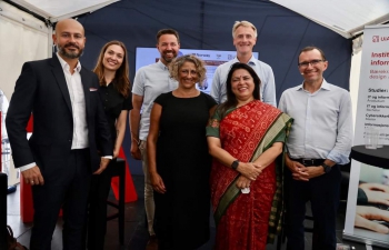 H.E. Smt. Meenakashi Lekhi, Hon'ble Minister of State for External Affairs & Climate with H.E. Mr. Espen Barth Eide, Norwegian Minister of Climate & Environment in Arendal and other officials in Arendal on 17 August, 2022.